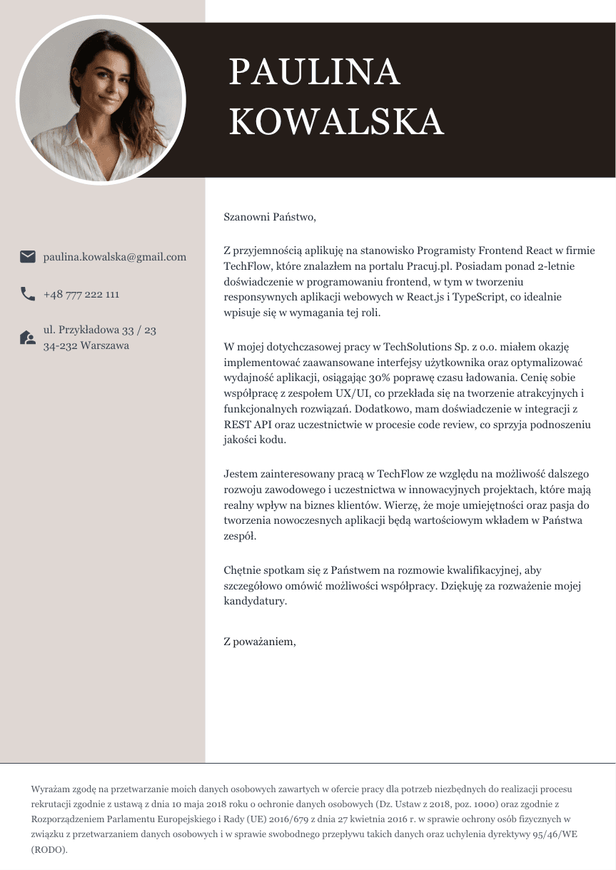 Cover letter template #11