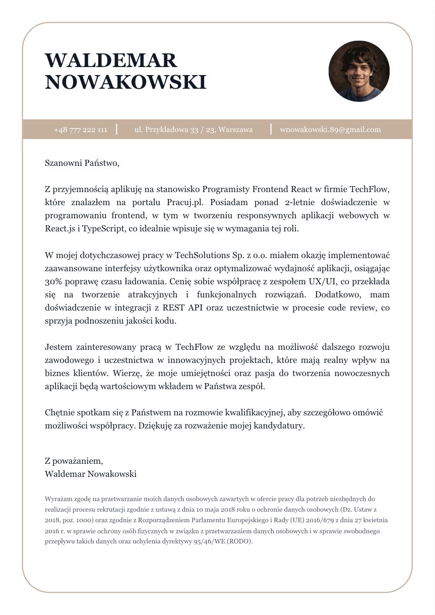 Cover letter template #14